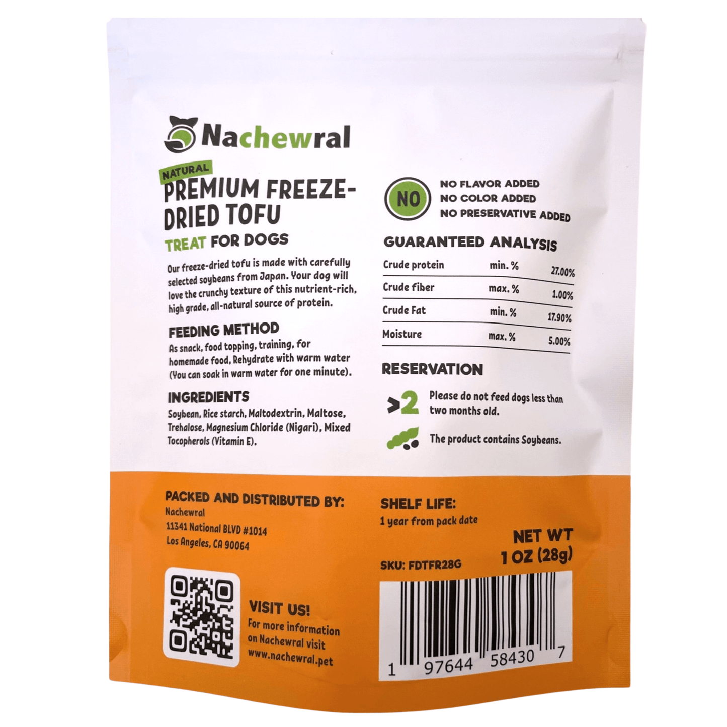 tofu for dog, plant-based dog treat, gluten-free, omega-6 ,no additives, low calories, vegan dog treat, freeze dried tofu